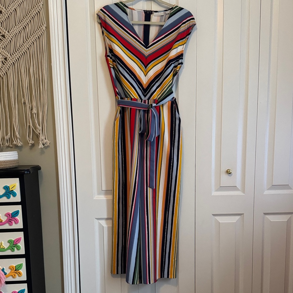 New York & Company Multicolor Striped Jumpsuit